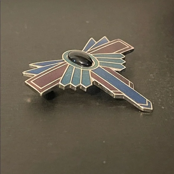 Vintage Roman Art Deco Style Enamel Brooch - Picture 5 of 6